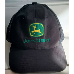 John Deere Tractors Farm Hat Trucker Cap Black Adult Mesh Snapback Adjustable